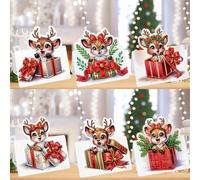 6 Packs DIY Diamond Art XMASCards with Envelopes - 5D Crystal Painting Car