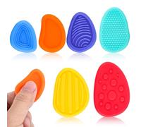 6 Packs Fidget Toys Worry Stones Age 3+, Textured Soft Sensory Stone Quiet Stress Toys for Adults Students Kids Anxiety Relief Calming Down Reliever Emotional Stepping Stone (Random Color)
