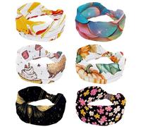 6 Packs Headbands for Women Stretchy Head Bands Hair Accessories Mermaid Magic Rainbow Scales Pattern Wide Soft Hairband for Yoga Workout Sport Running Travel