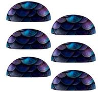6 Packs Mermaid Scale Cabinet Knobs, 3.5" Modern Kitchen Cabinet Pulls with Screws, Drawer Pull Handles Knob for Closet, Cupboard, Door
