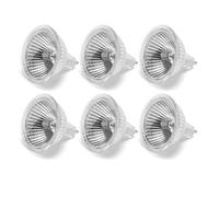 6 Packs MR16 GU5.3 Halogen Light Bulbs 2 Pin Base Gu5.3 12V 50W Halogen, 38° Beam Angle, Warm White 2800K 500LM, 12V Bi Pin Bulb 50mm Dimmable for Bathroom, Recessed Lighting