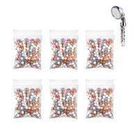 6 Packs Negative Ion Mineral Balls Replacement for Hard Water Filtration, Bio-Active Stone Shower Head Beads Refill Removes Chlorine Bacteria Rust Impurities, Improves Water Quality for Shower Heads