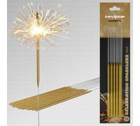 6 Packs of 10 x 18cm (7") Glitzy Celebration Sparklers for Indoor or Outdoor Use | Metallic Colour Coated Sparklers in Gold, Rose Gold or Silver | Great for Any Occasion (Gold, 60)