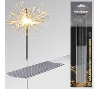 6 Packs of 10 x 18cm (7") Glitzy Celebration Sparklers for Indoor or Outdoor Use | Metallic Colour Coated Sparklers in Gold, Rose Gold or Silver | Great for Any Occasion (Silver, 60)