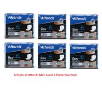 6 Packs of Attends For Men Level 3 Pads Incontinence Protective Nappy Pads