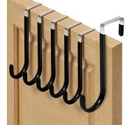 6 Packs Over The Door Hooks, Over The Door Towel Hanger for Coat, Overdoor Hangers Back of Door Hook, Sturdy Stainless Steel Hooks with Anti-Scratch