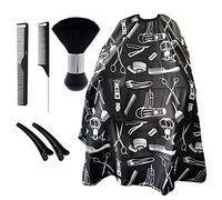 6 Packs Professional Long Hair Cutting Cape 55 x 63 inches Salon Haircut Apron Barber Cape Water and Stain Resistant Black