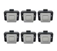 6 Packs PUROCEAN Metal Push Button Latch Square RV Push Button Catch (Chrome)