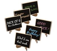 6 Packs Rectangle Mini Chalkboard Signs with Stand, Small Chalkboard for Food Label Table Number Price Tags for Display, 4x3inch Mini Blackboard Message Boards in Cafe Wedding Party Office Kitchen