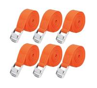 6 Packs Roof Rack Straps, 2.5cm x 100cm Orange Strap with Buckles, Adjustable Cargo Straps, Small Ratchet Straps for Motorcycle, Cargo, Trucks, Trailer, Luggage