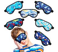 6 Packs Shark Sleep Mask Shark Eye Mask for Sleeping with Adjustable Strap Satin Eye Sleeping Mask Blindfold Soft Light Blocking Eye Covers for Sleeping for Men Kids Boys Travel Night Sleep, 6 Styles