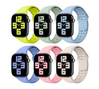 6 Packs Silicone Band Compatible with App le Watch Band 38mm 40mm 41mm 42mm 44mm 45mm 46mm 49mm iWatch Ultra 2/Ultra SE Series 10/9/8/7/6/5/4/3/2/1 Women Men