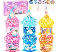6 Packs Slime Kits for Girls, Clear Slime Jelly Crunchy Kit, Non Sticky Slime Set for Kids, DIY Premade Crystal Glue Boba Slime, Super Soft Sludge Toy