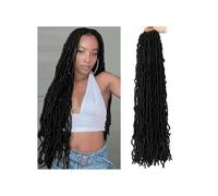 6 Packs Soft Locs Crochet Hair for Black Women Whole Strand Pre-looped Long Crochet Curly Braiding Hair Extension Wear and Go(Black,36inch)
