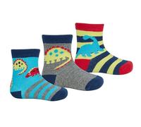 6 Pair Baby Boys Novelty Socks Cotton Rich Animal Dinosaur Print Design Heel Toe