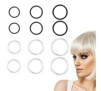 6 Pair Black and Silver Nose Rings for Women, Septum Ring, Septum Piercing Jewellerys Daith Piercing Jewellery Black Nose Ring NoSe Silver, NOSE Hoops Diameter 6mm to 12mm Suitable as Lip Ear Ring
