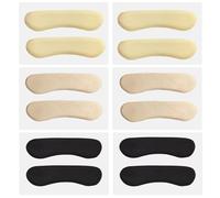 6-Pair Heel Protectors & Heel Grips - Unisex Lycra/Suede Heel Cushion Pads, 10×2.5cm Self-Adhesive Shoe Strap Liners, Prevent Blisters & Instep Friction for Dress Shoes/Casual Shoes