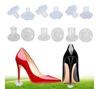 6 Pair High Heel Protectors, Shiny Stiletto Heel Protectors 3 Sizes Anti-Slip High Heel Caps for Grass Clear Heel Stoppers for Wedding Formal Occasions