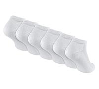 6 Pair Multipack Kids White Socks | Sock Snob | Bamboo Trainer Socks for Boys and Girls (3-7 Years, White)