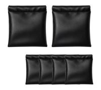 6-Pair Self-Closing Leather Coin Pouch Set Black, Large & Small Storage Bag | Black Self-Closing Squeeze Change Purses for Coins, Headphones and Keys