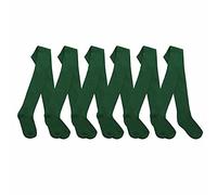 6 Pair Tights Boys and Girls Back to Schools Pairs Warm Cotton Rich Plain Soft Children 2-13 Year MULTIPACK (Plain Green - 13 Years)