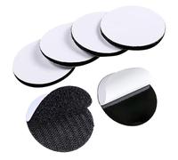 6 Pairs 10 CM Round Sticky Pads Double Sided Strong Sticky Pad Heavy Duty Hook and Loop Self Adhesive Dots Back Fastening Tape for Wall DIY Crafts Floor Door Metals Home Office School, Black