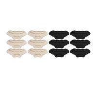 6 Pairs Adhesive Heel Cushion Pads for Shoes, Wear Resistant Black | Foam, Elastic Cloth, Silicone, Double Sided Tape, Six Pairs, Leather and Sports Shoes