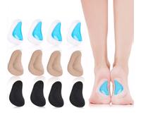 6 Pairs Arch Support Insoles Women, Gel Insoles for Plantar Fasciitis Adhesive High Arch Pad Flat Feet Shoe Inserts Arch Cushions for Relieve Pressure and Foot Pain, One Size, Unisex(Multi-Color)