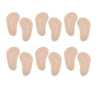 6 Pairs Arch Supports Cushions, Self-Adhesive Arch Support Shoe Inserts Plantar Fasciitis Insoles Soft Gel Arch Support Cushions Arch Insoles Foot Arch Supports Pads for Man Women (Beige)
