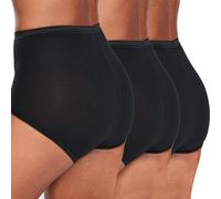 Metzuyan Ladies 6 Pairs Maxi Briefs Cotton Breathable Regular Underwear Black Size 16