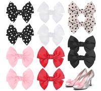 6 Pairs Bow Shoe Clips for Women, Decorative Removable Shoe Accessories, Vintage Bride and Party Shoes, Versatile Colorful Bow Design for Dress Shoes