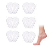 6 Pairs Clear Arch Support Insoles, Gel Orthotic Plantar Fasciitis Insoles Adhesive Flat Feet Shoe Inserts High Heel Cushion Pads One Size for Women Men Relieve Pressure and Foot Pain