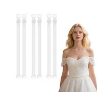 6 Pairs Clear Bras Straps 1cm Width Non-Slip Invisible Bra Straps Adjustable Length 40cm Bra Shoulder Straps Soft Transparent Replacement Bra Straps for Women Girls Party Gift Wedding Beach