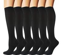 6 Pairs Compression Socks for Men and Women 20-30 mmHg Nursing Athletic Travel Flight Socks Shin Splints Knee High