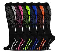 6 Pairs Compression Socks for Men & Women 20-30 mmHg Graduated Compression Stockings for Medical Support Blood Circulation Varicos Veins Swelling Ted Varices Anti Embolism Pain(Colorful Series,S-M)