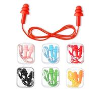 6 Pairs Corded Earplugs Silicone Earplugs, Noise Cancelling Waterproof Ear Plugs Swimming for Kids Adult Ear Protectors, Reusable earplugs for Sleeping, Work, Studying, Travel, Shooting Range and More