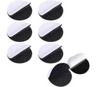 6 Pairs Double Sided Self Adhesive Dots, Strong Adhesive Heavy Duty Hook Loops Patches,Round Sticky Pads,Reusable Sticky Pads for Wall, Party Decoration,DIY,Metal, Home, Office, School(Black)