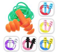 6 Pairs Ear plugs Noise Cancelling Reusable Earplugs for Sleeping and Swimming, 6 Assorted Colors (Multicolor E)