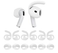6 Pairs Ear Tips Cover for AirPods 4 Silicone Sport Ear Hooks Anti Slip Replacement Earbud Tip Accessories Compatible with Apple AirPods 4th Generation, Translucent