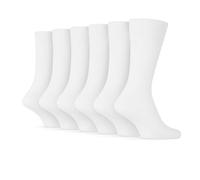 6 Pairs Eazy Grip Men’s Socks - Non-Elastic - Cotton Rich Comfort Fit, Soft Top Socks for Circulation Support - UK Size 6-11, White