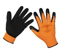 6 PAIRS Foam Latex Work Gloves - Superior Grip Latex Coating - Large - Wet & Dry Loops Multi One Size