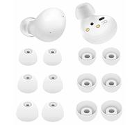 6 Pairs Galaxy Buds 2 / Plus Ear Tips Earbuds, S/M/L Mixed Size Soft Silicone Rubber Eartips Wing Gel Fit In Case Skin Accessories with Storage Box Compatible with Samsung Galaxy Buds 2 / Plus - White