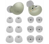 6 Pairs Galaxy Buds 2 / Plus Ear Tips Earbuds, S/M/L Mixed Size Soft Silicone Rubber Eartips Wing Gel Skin Accessories with Storage Box Compatible with Samsung Galaxy Buds 2 / Plus - Silver Grey