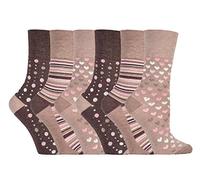 Gentle Grip Sock Shop 6 Pairs Ladies Loose Soft Top Non Elastic Bamboo Socks (4-8 UK, SOLRM34)
