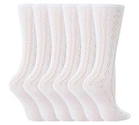 6 Pairs Girls Pelerine Knee High White School Socks uk 9 - 12 (approx. 5-7 years)