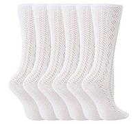 6 Pairs Girls White Fancy Pelerine Knee High Socks