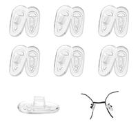 6 Pairs Glasses Nose Pads, Replacement Silicone Nose Pads for Glasses Soft Push-in Eyeglasses Nose Pads Clear Anti-Slip Nose Bridge Pads Eyeglass Repair Kit for Glasses, Eyeglasses, Sunglasses