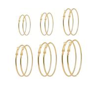 6 Pairs Gold Hoops Earrings for Women, Large Hoop Earrings for Women, Large Gold Earrings Set (3/4/5/6/7/8CM), Suitable for Girls to Wear on Various Occasions Such as Going Out and Gatherings