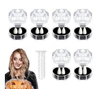 6 Pairs Halloween Vampire Teeth, Halloween Vampire Fangs Kit with Adhesive, 4 Sizes Fake Vampire Teeth Vampire Fangs Adult for Halloween Cosplay Party Props