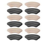 6 Pairs Heel Pads for Shoes Too Big, Soft and Flexible Heel Grips for Womens Shoes, Easy to Apply and Stays Firmly, Make Feet Fit and Comfort (Black, Beige)